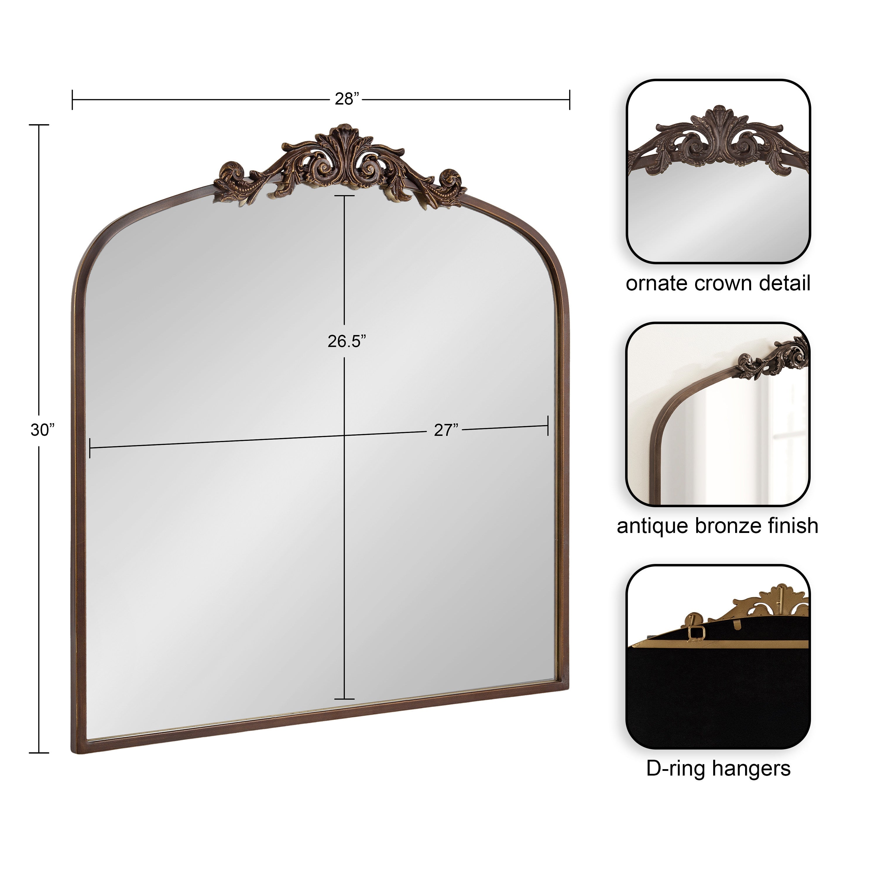 Arendahl Traditional Arch Mirror – alternate product view