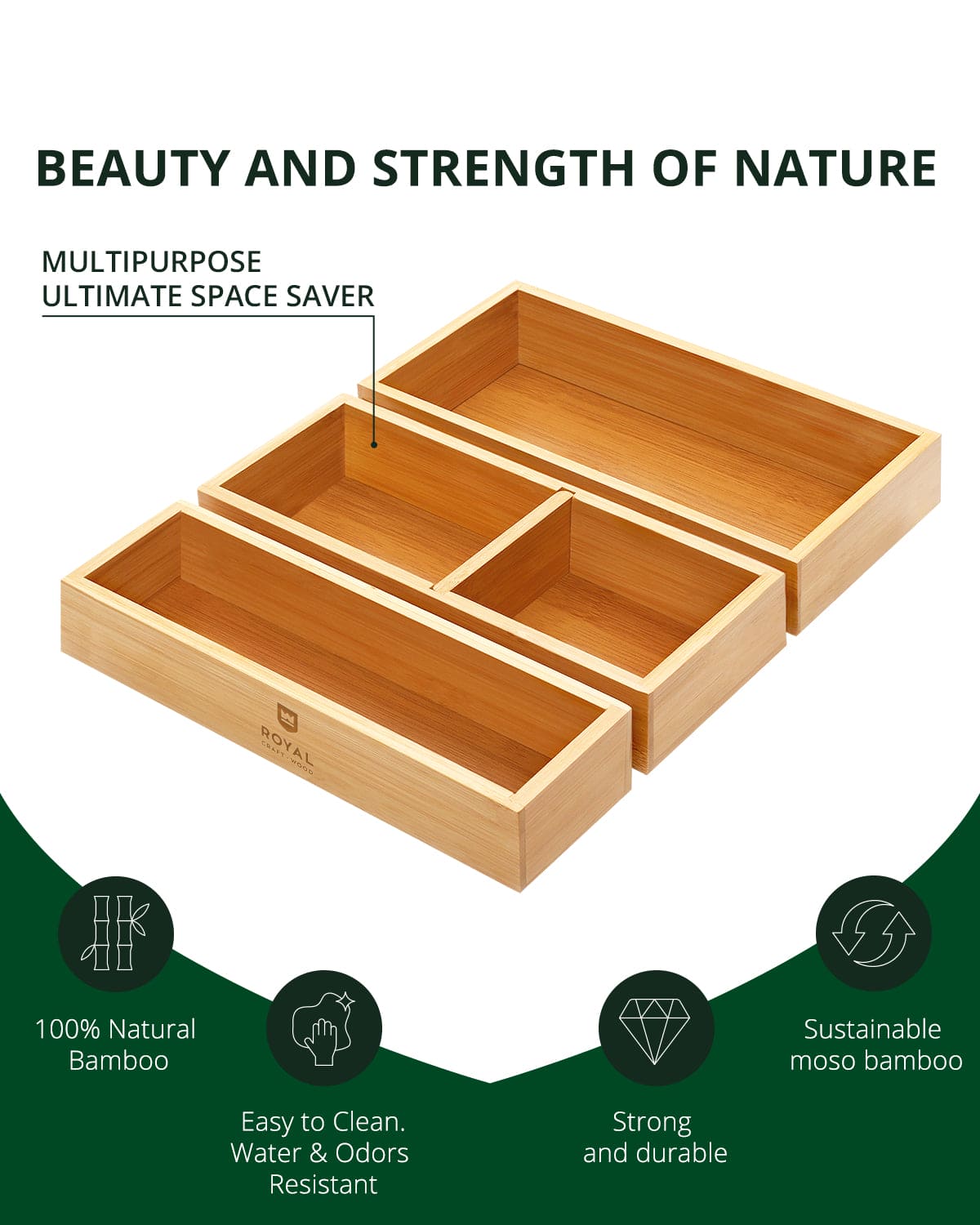 Natural Storage Boxes — Set of 3 – alternate product view