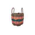 Brown, Orange & Hunter Green Five Stripe Rope Basket