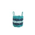 Teal, Navy Blue & Seafoam Five Stripe Rope Basket