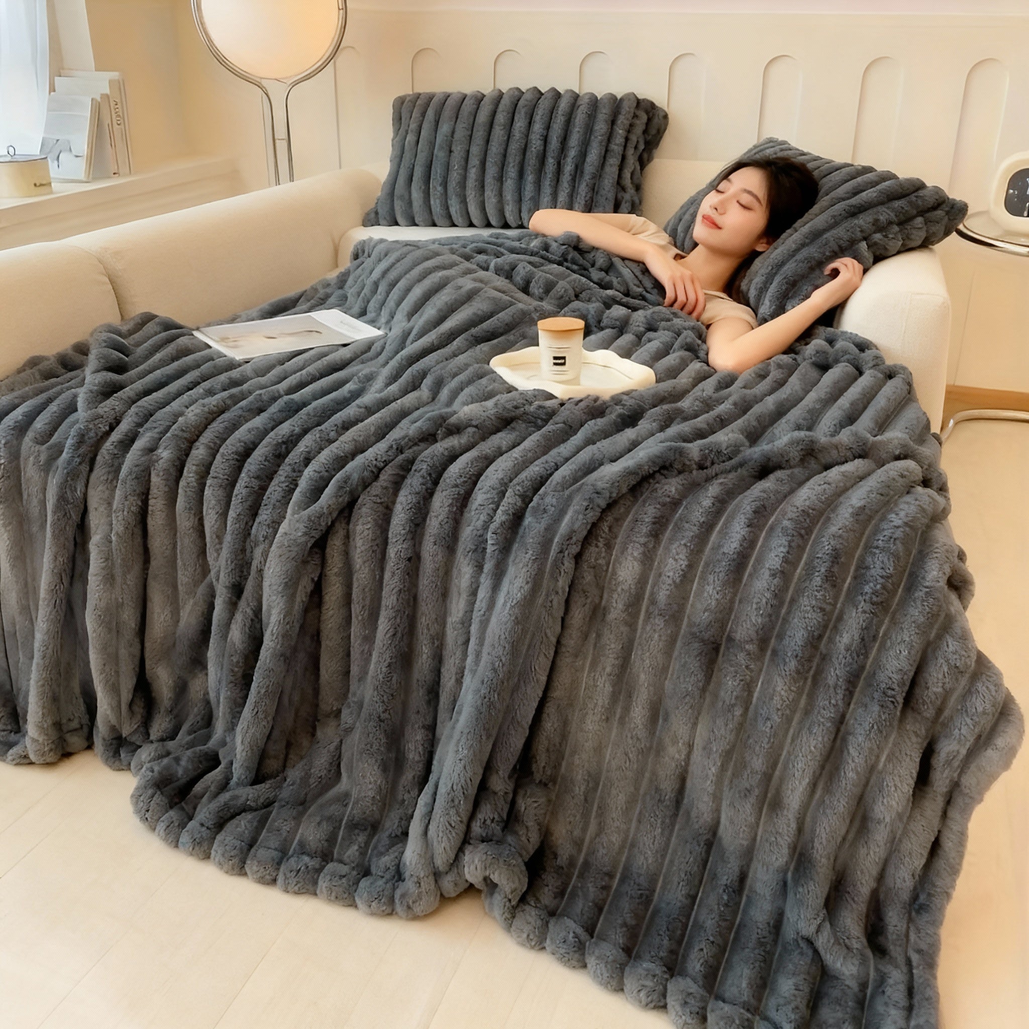 Ultra-Soft Bunny-Plush Throw Blanket – alternate product view