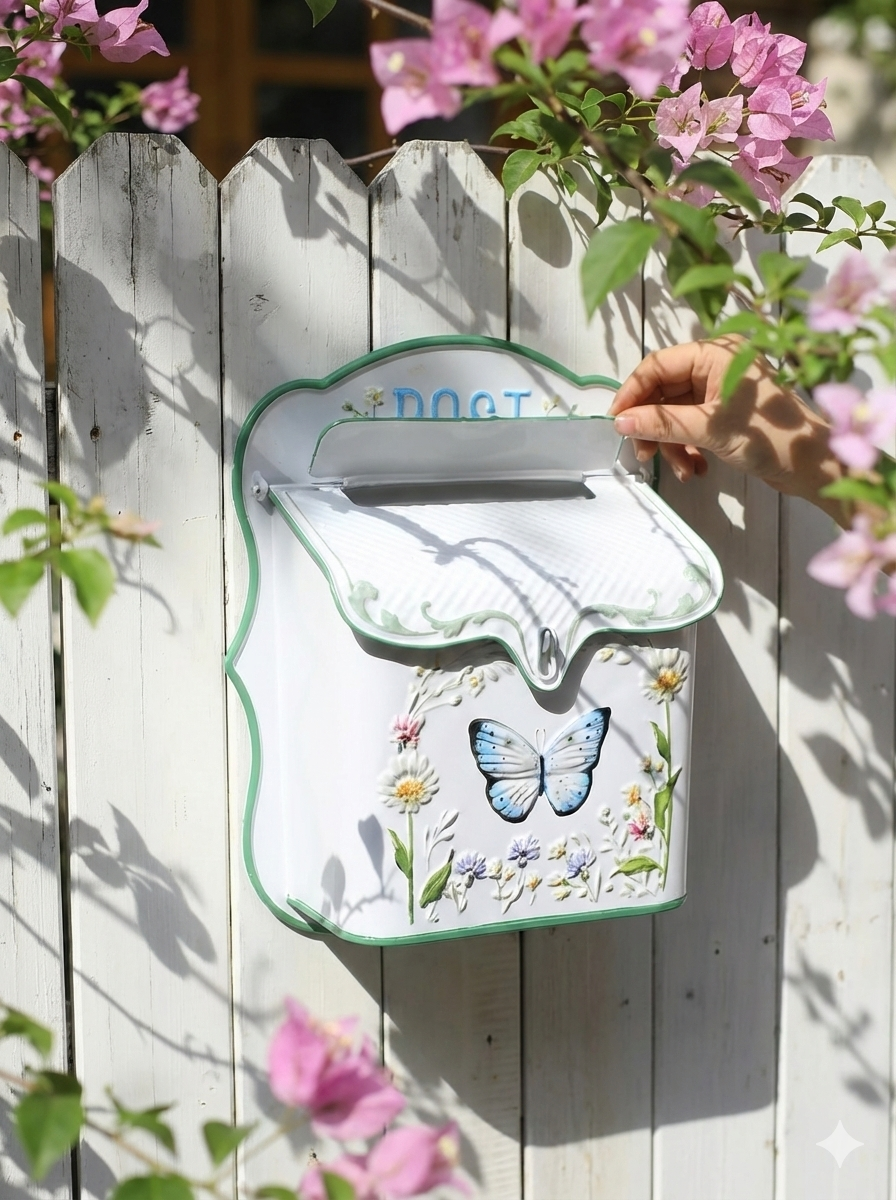 Vintage Farmhouse Wall-Mounted Mailbox – alternate product view