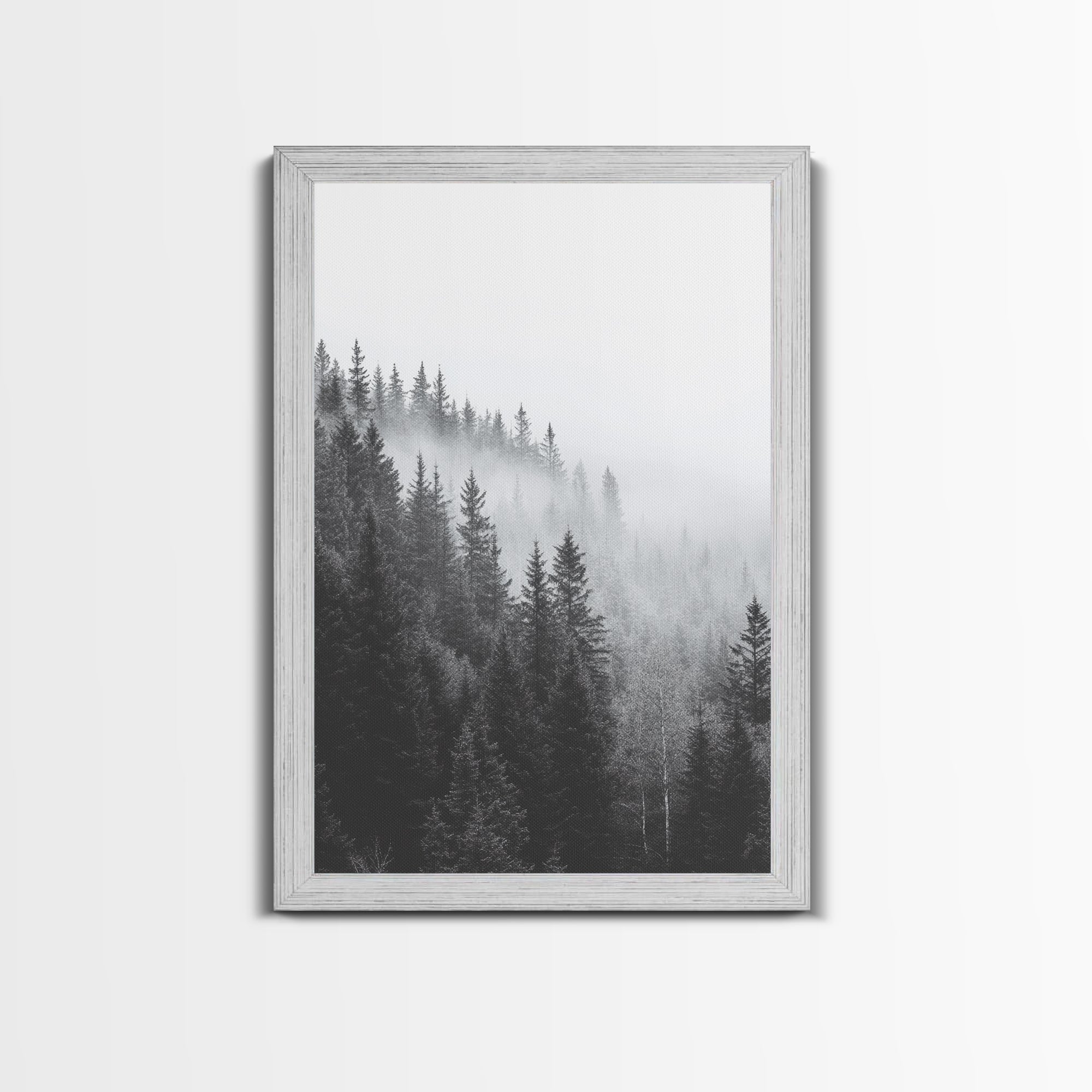 Misty Forest canvas white frame view