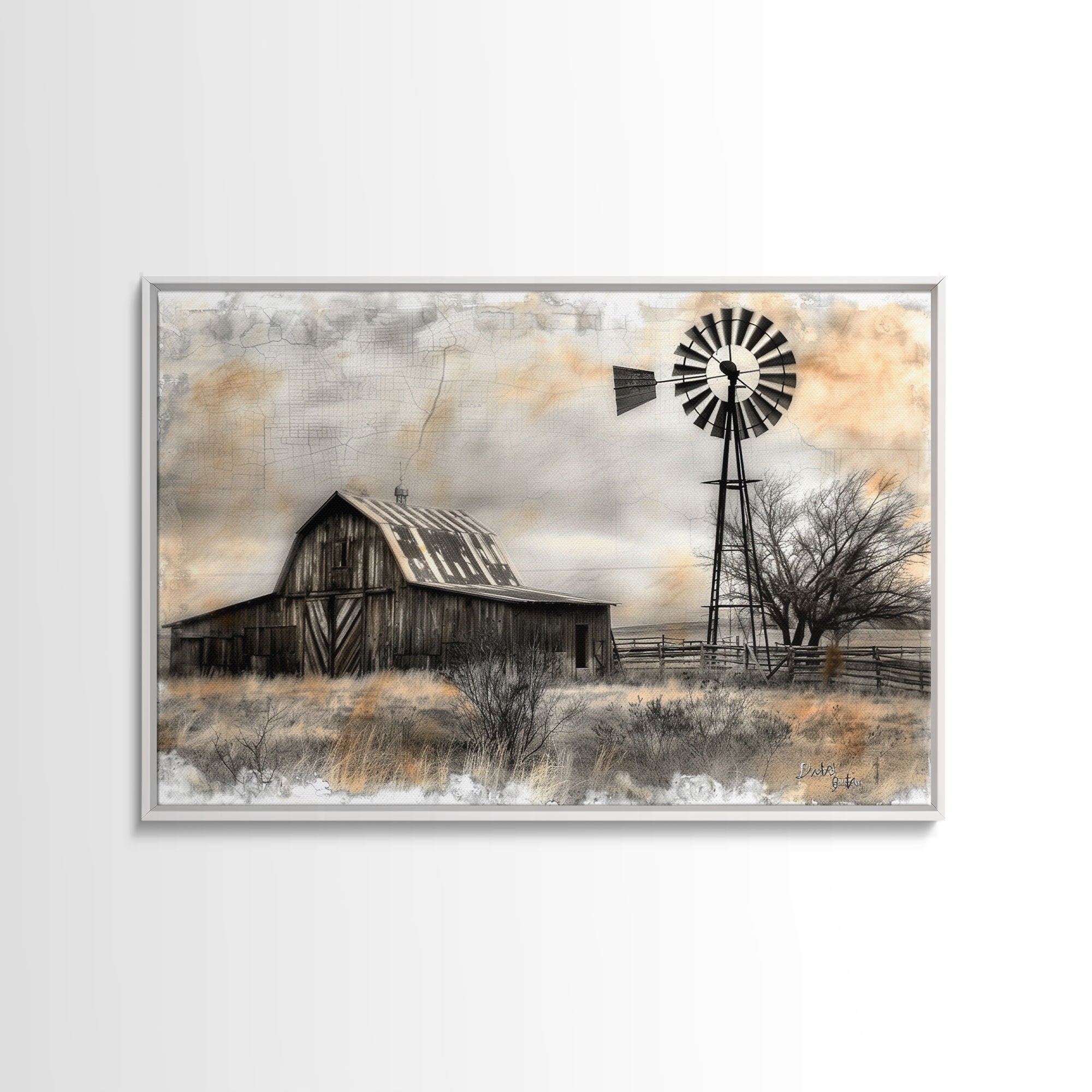 Rustic Farmhouse Barn Canvas Wall Art