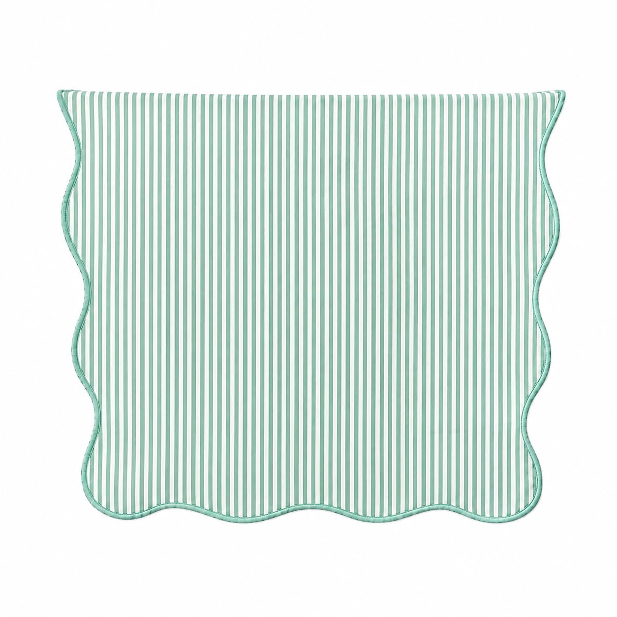 Natural Scalloped Stripe Table Runner — 16" × 72"