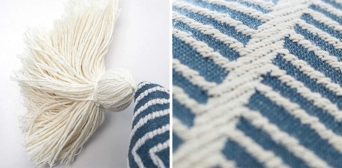 Chevron Tassel Cotton Blend Table Runner — 14" × 71" – alternate product view