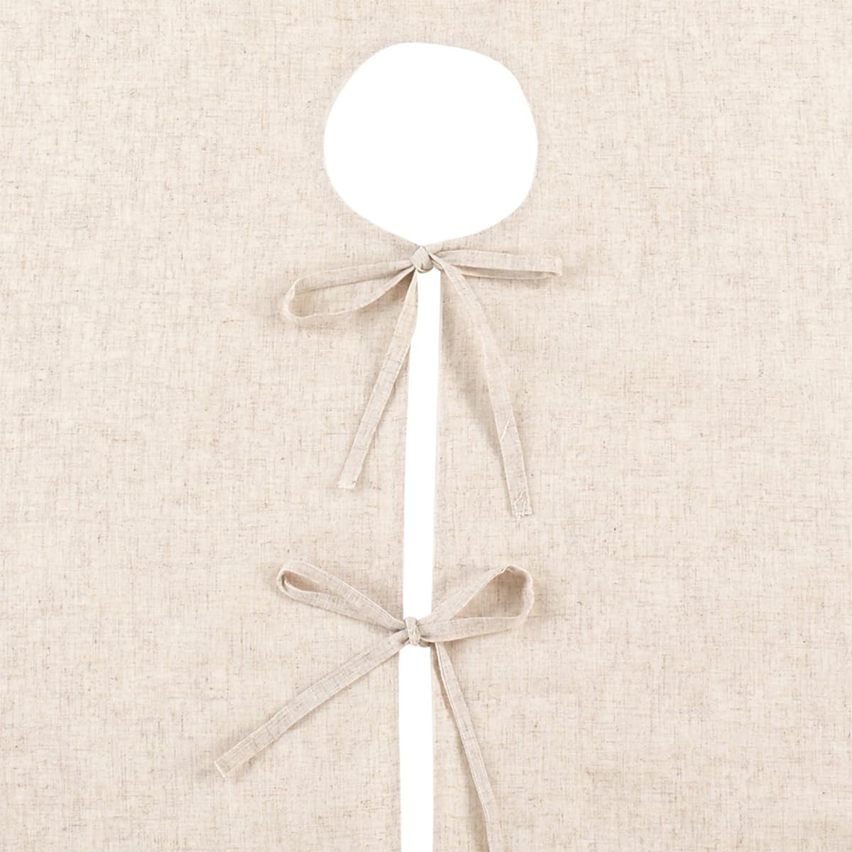 Red Piping Linen-Blend Christmas Tree Skirt — 56"