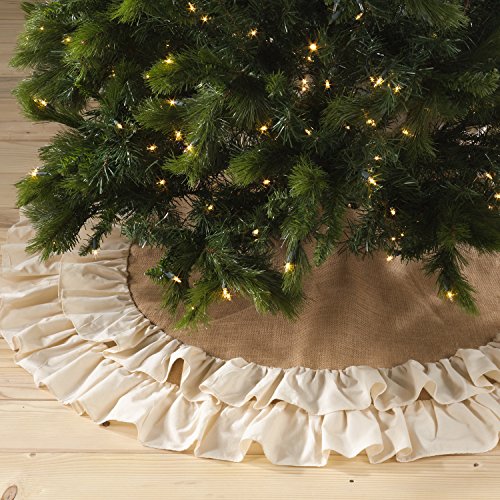Sidonia Cotton & Jute Ruffled Christmas Tree Skirt
