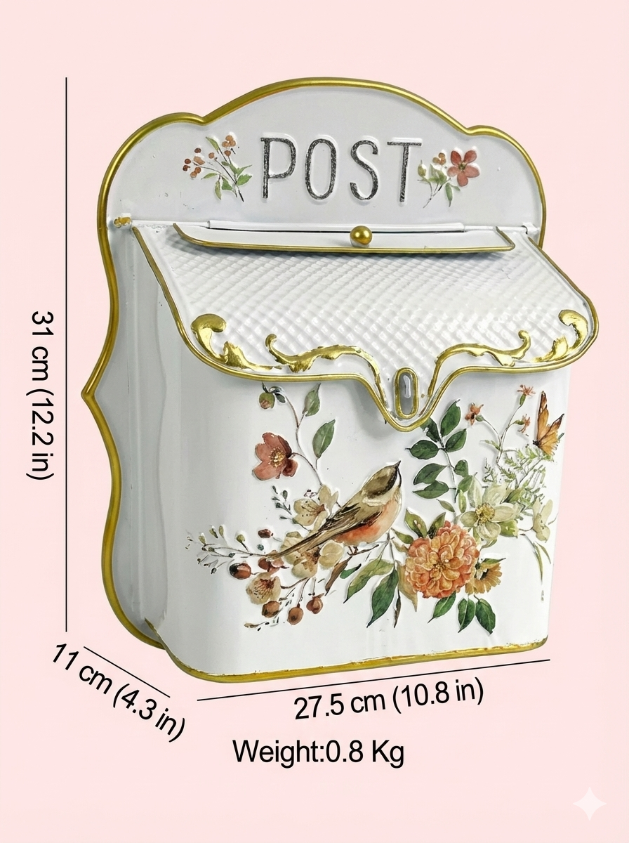 Vintage Farmhouse Wall-Mounted Mailbox – alternate product view