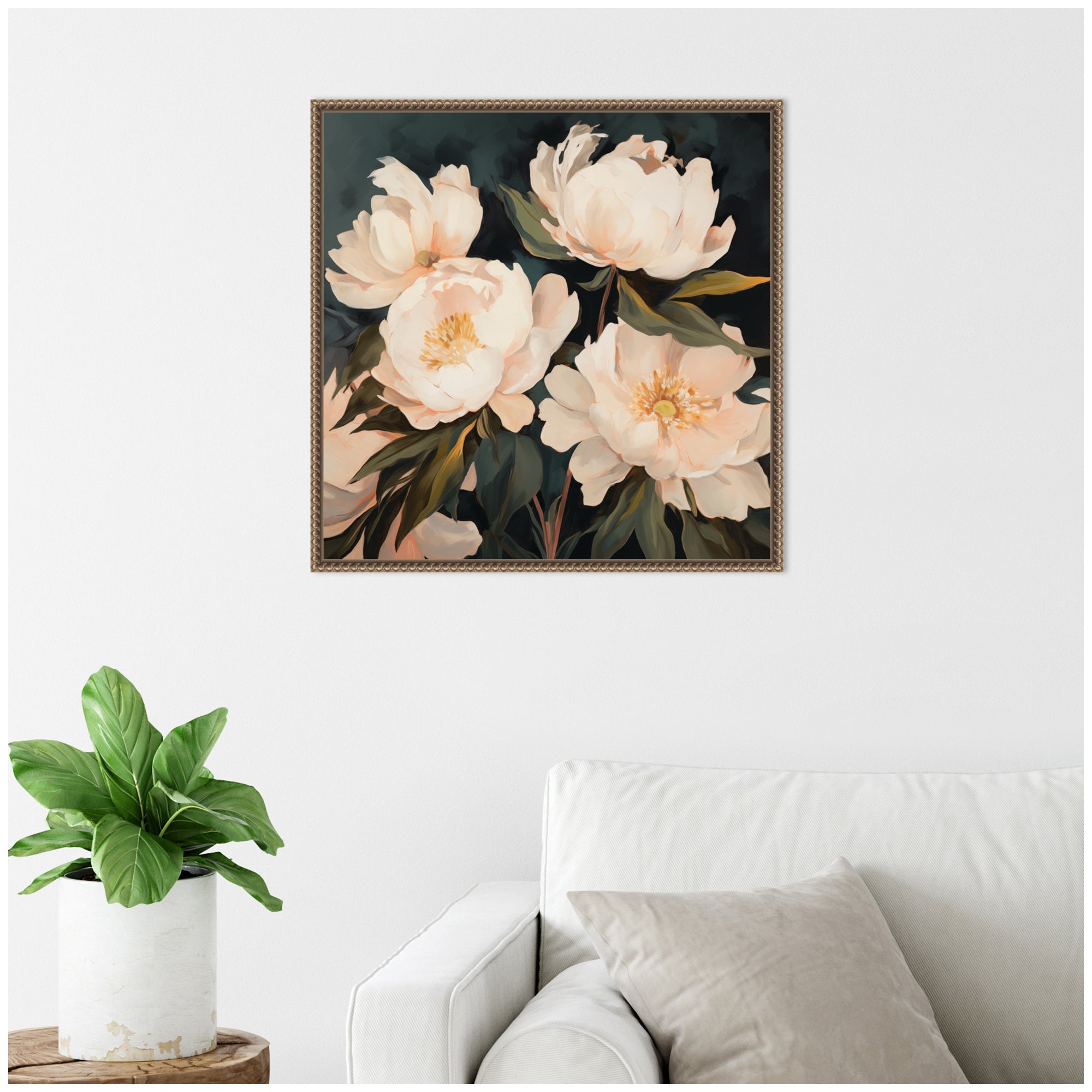 Sylvie Painterly Floral Bouquets Framed Canvas Art