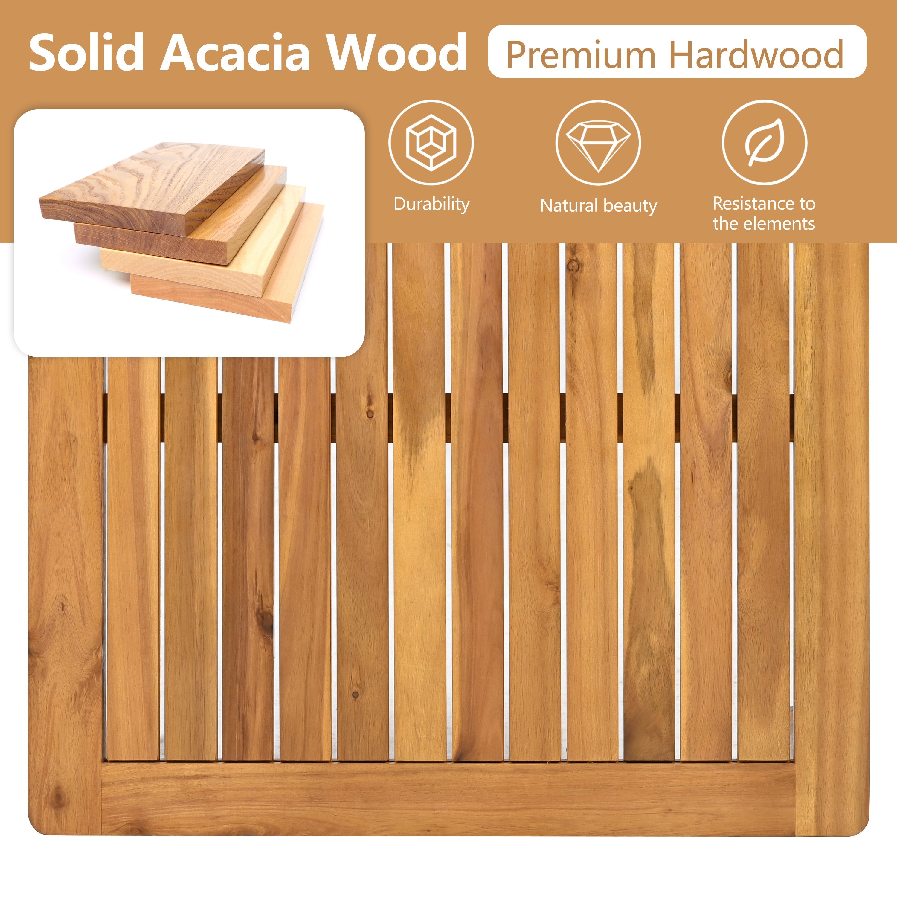 5-Piece Acacia Wood & Rope Patio Set