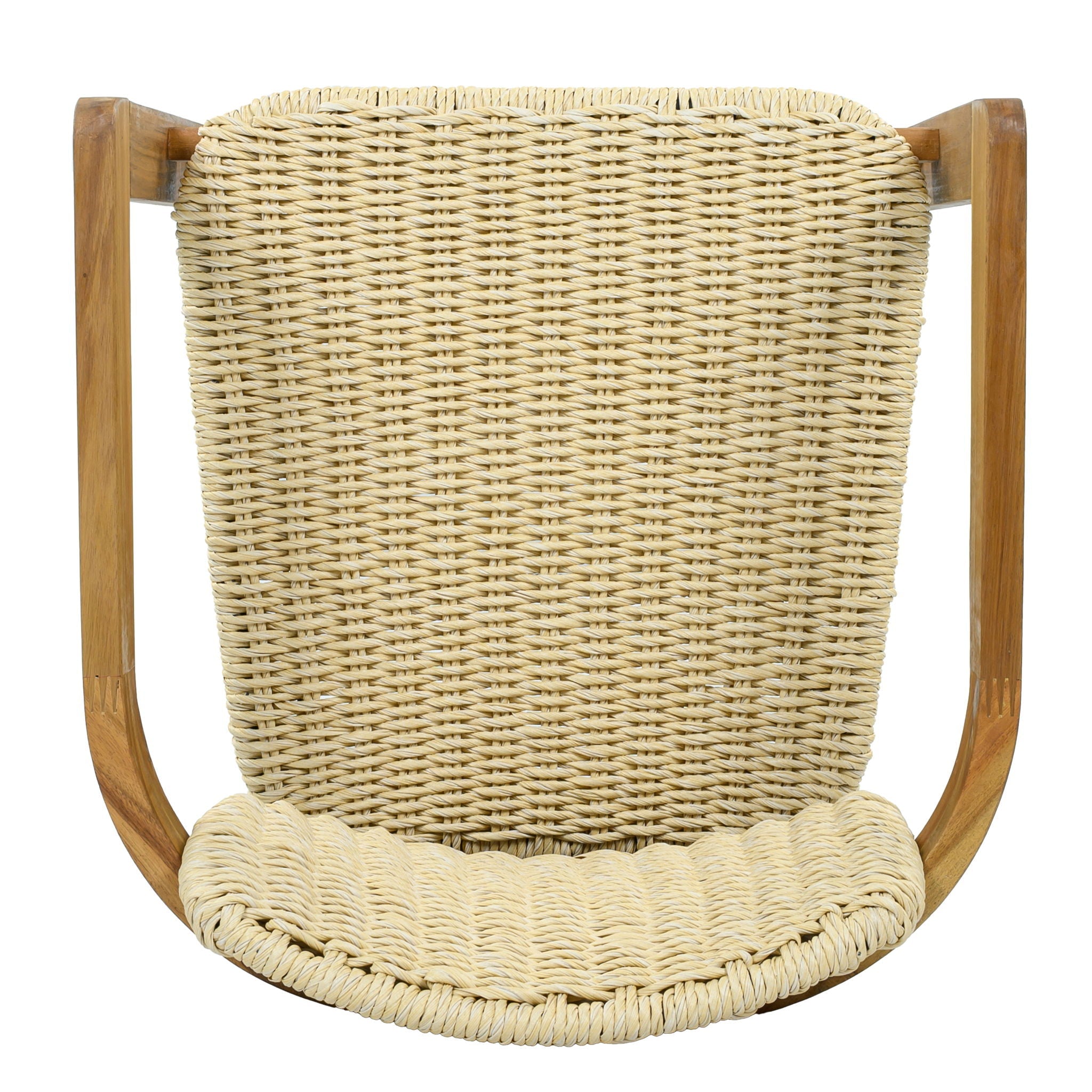Acacia Wood & Rattan Patio Armchairs - Set of 2