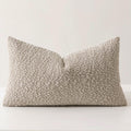 Brown Chenille Bouclé-Style Throw Pillow — 12" × 20"