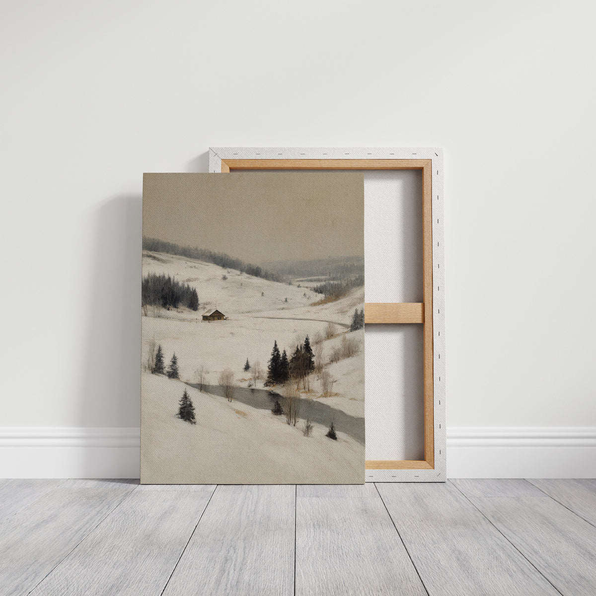 A Cabin Stands Amidst Winter's Embrace