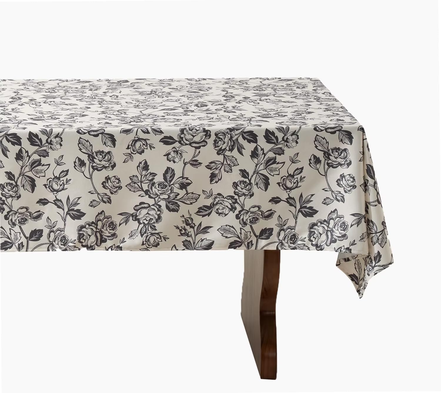 Vintage Black Rose Print Tablecloth
