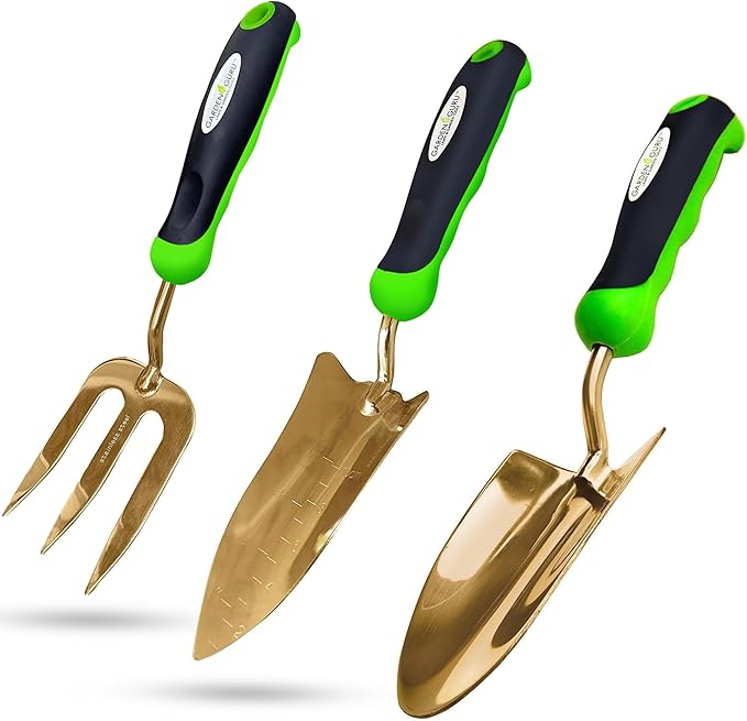 Garden Guru titanium-coated three-piece garden tool set