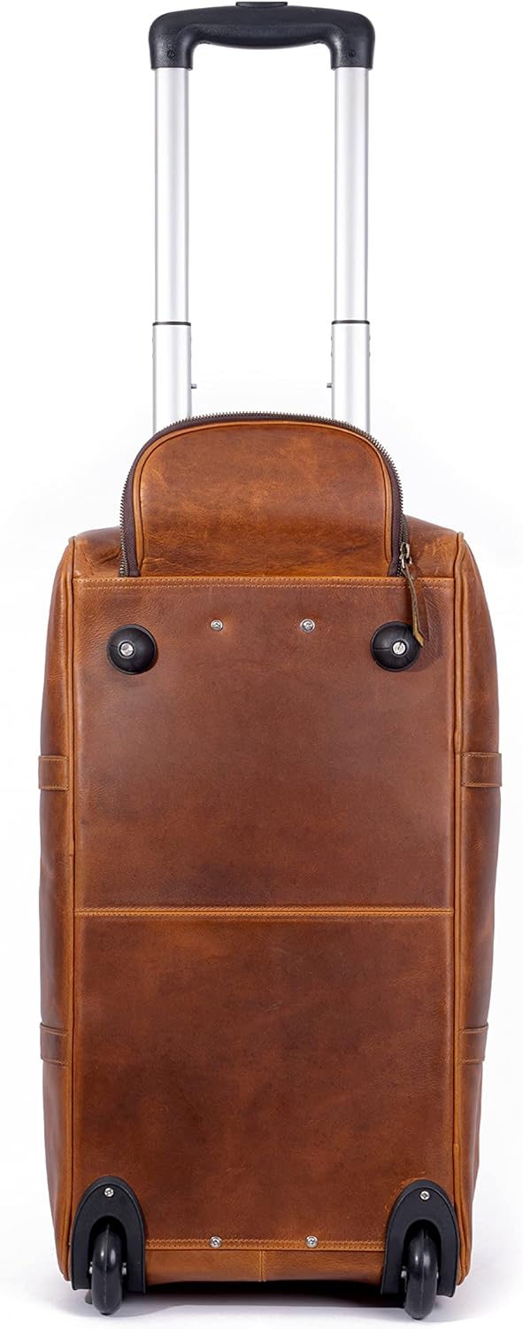 Buffalo Leather Wheeled Trolley Duffel