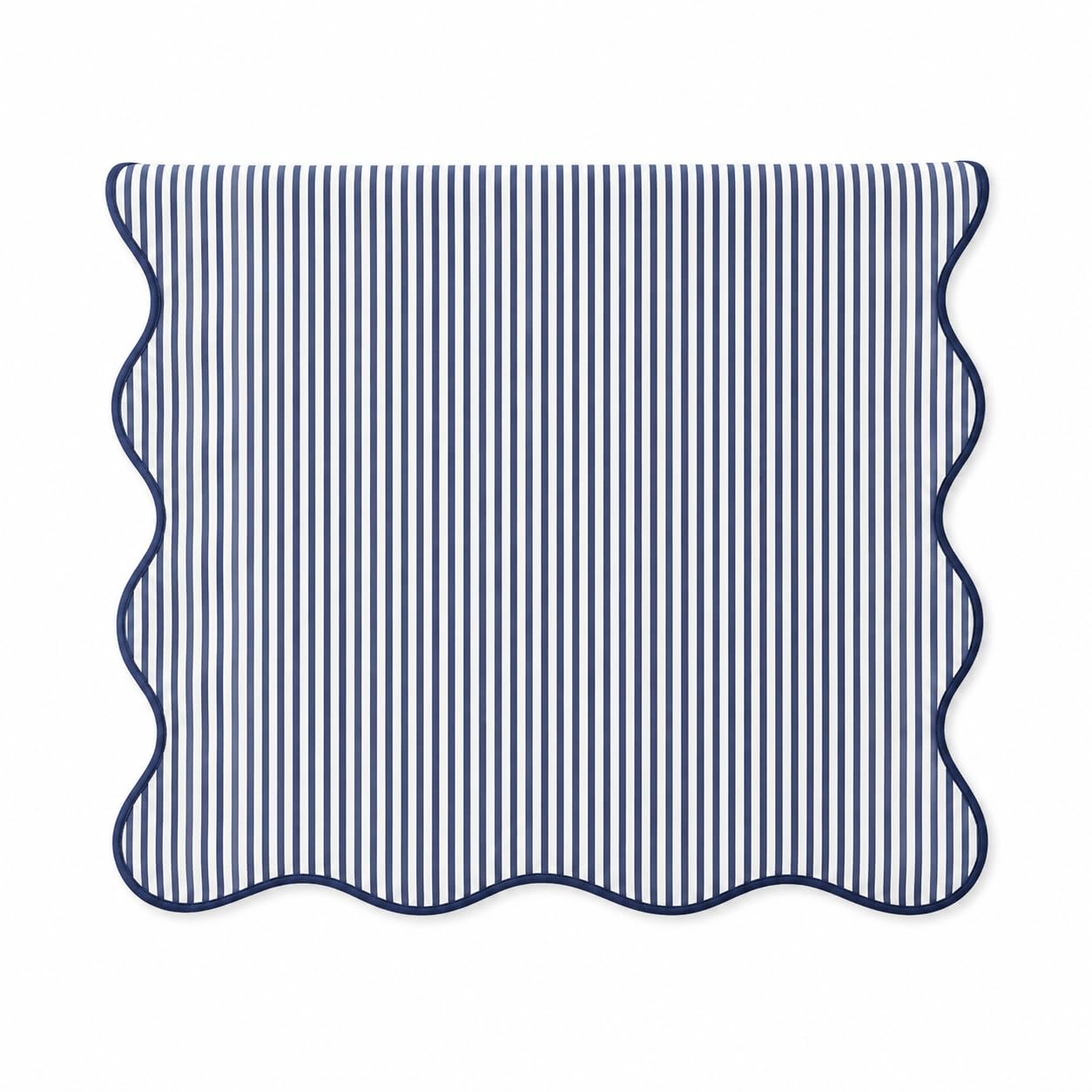 Natural Scalloped Stripe Table Runner — 16" × 72"