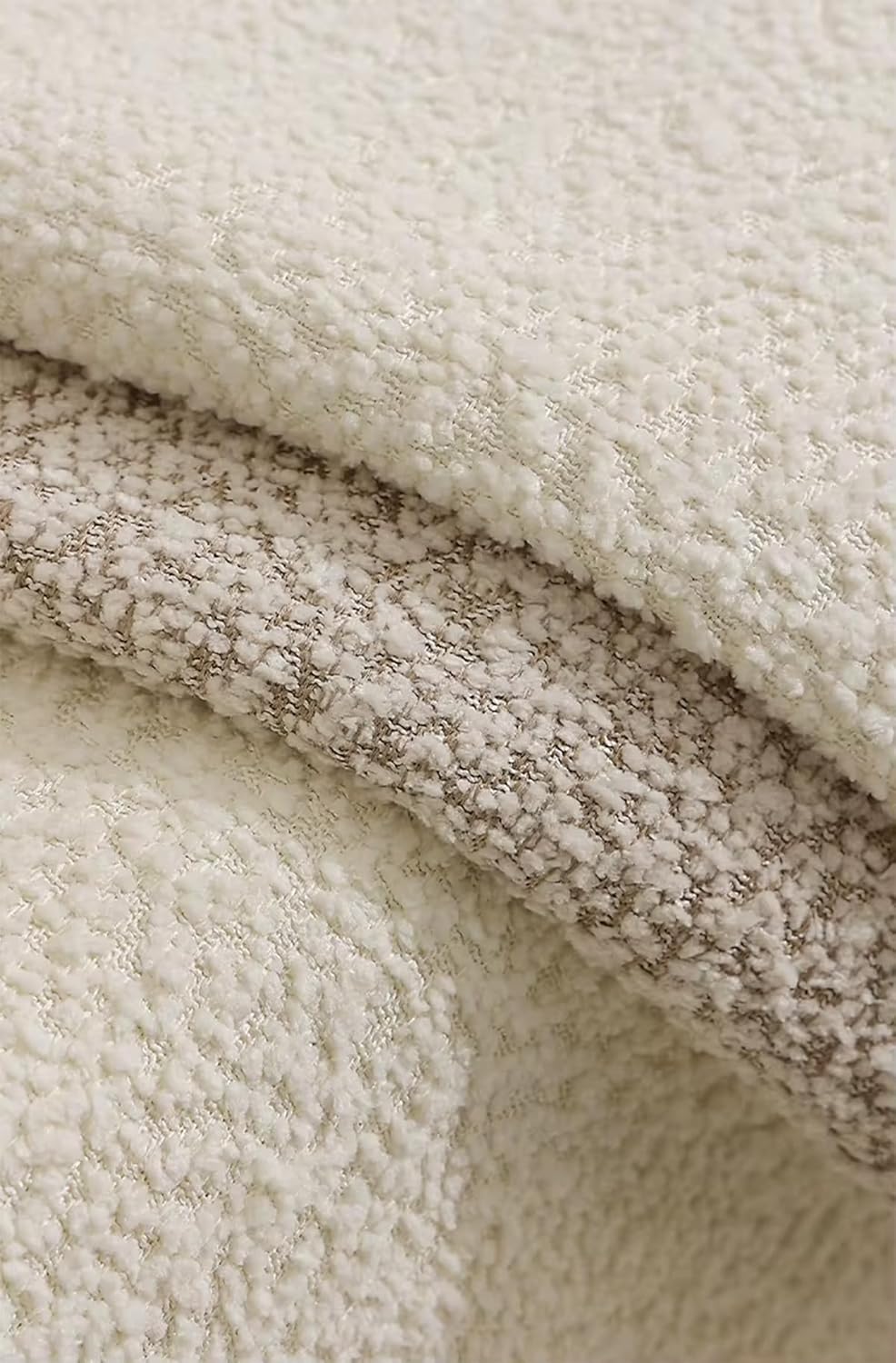Brown Chenille Bouclé-Style Throw Pillow — 12" × 20"