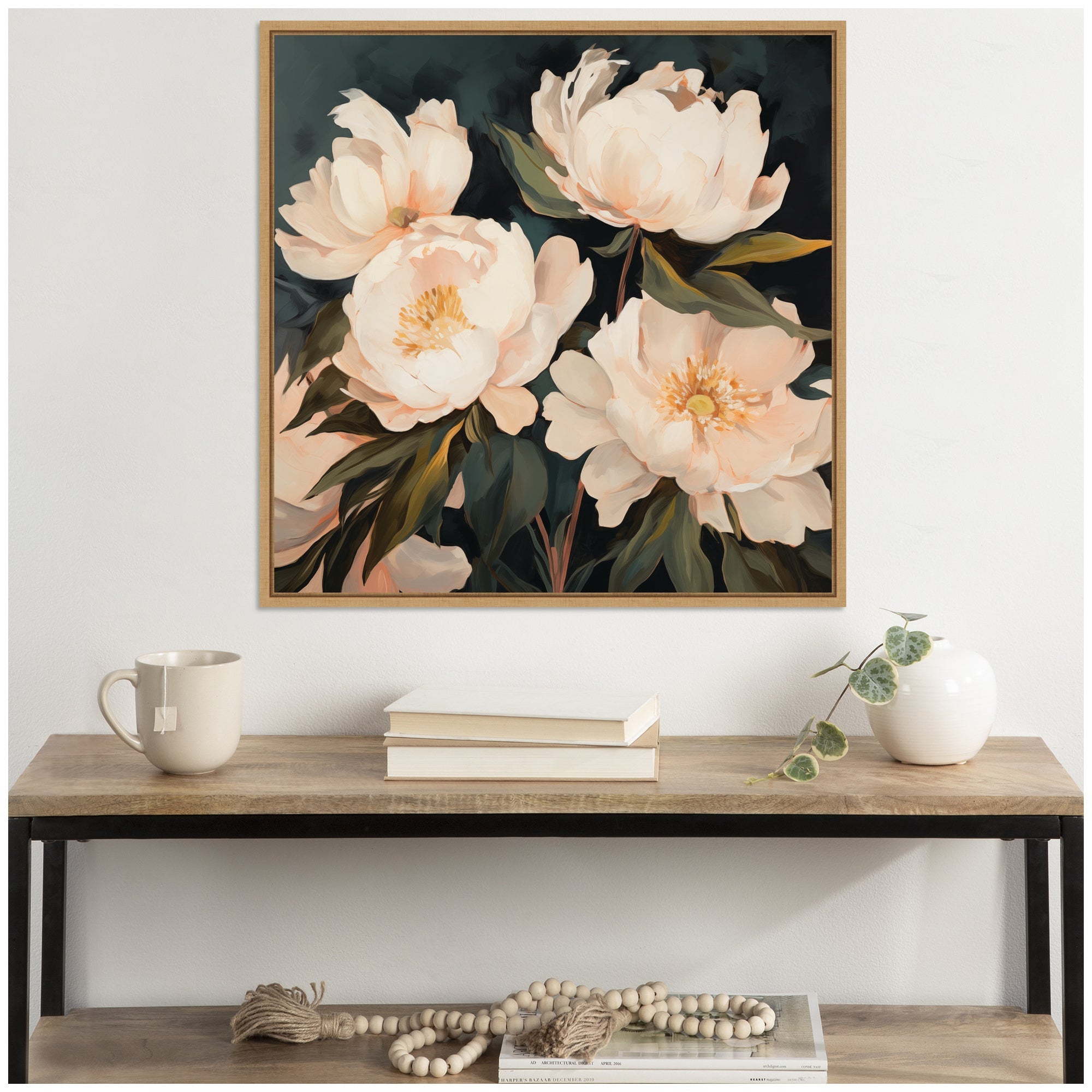 Sylvie Painterly Floral Bouquets Framed Canvas Art