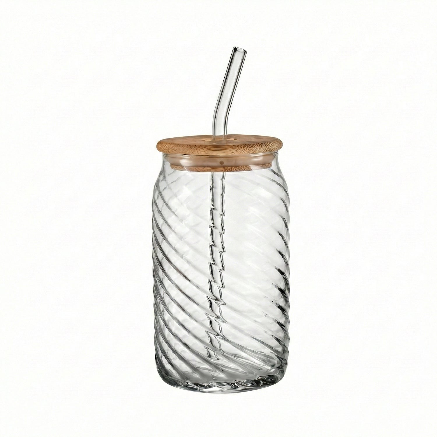 Belmar 18 oz Glass Sippers with Bamboo Lids — Set of 4