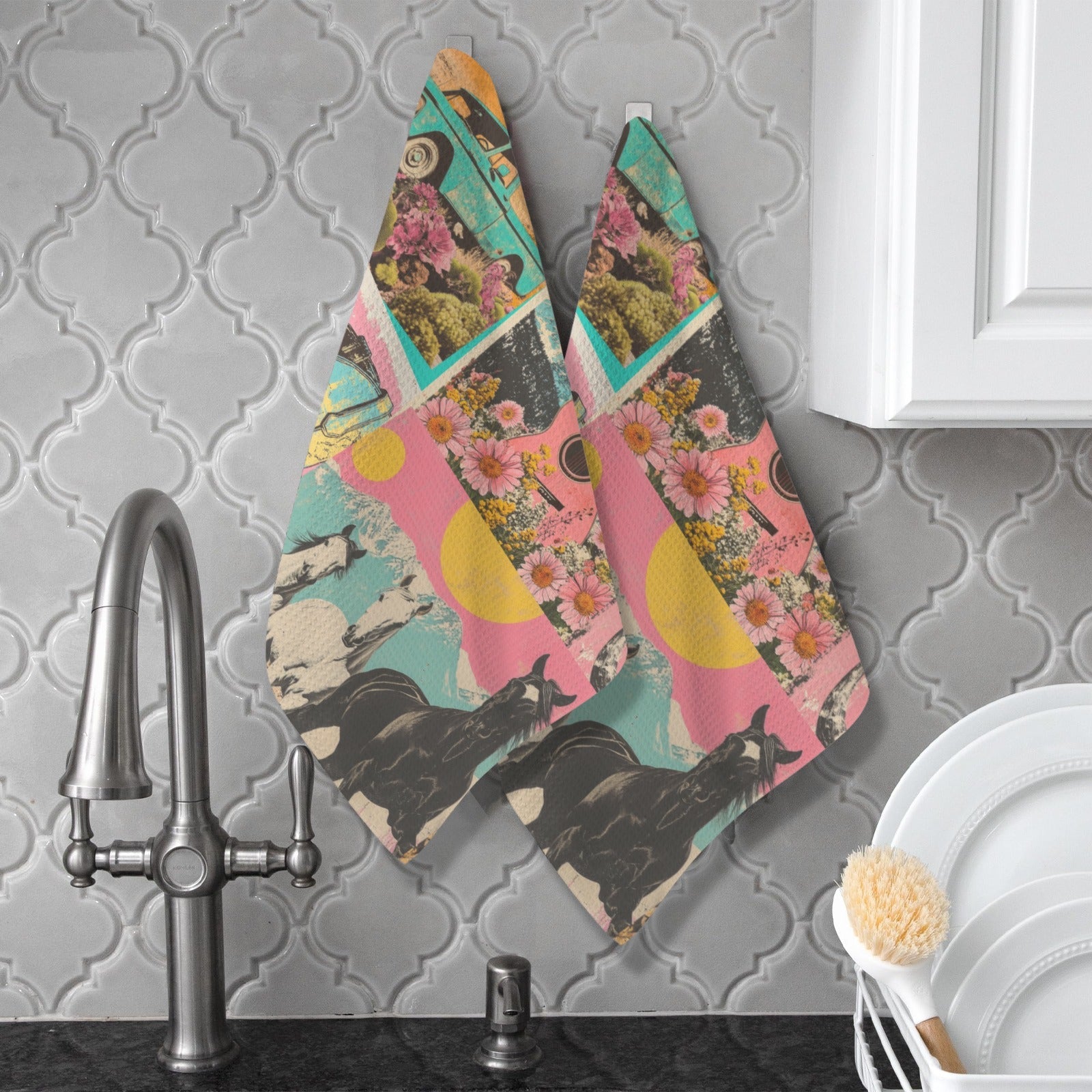 Baha Ranch Retro Pop Western Kitchen Towels — Set of 2 – alternate product view