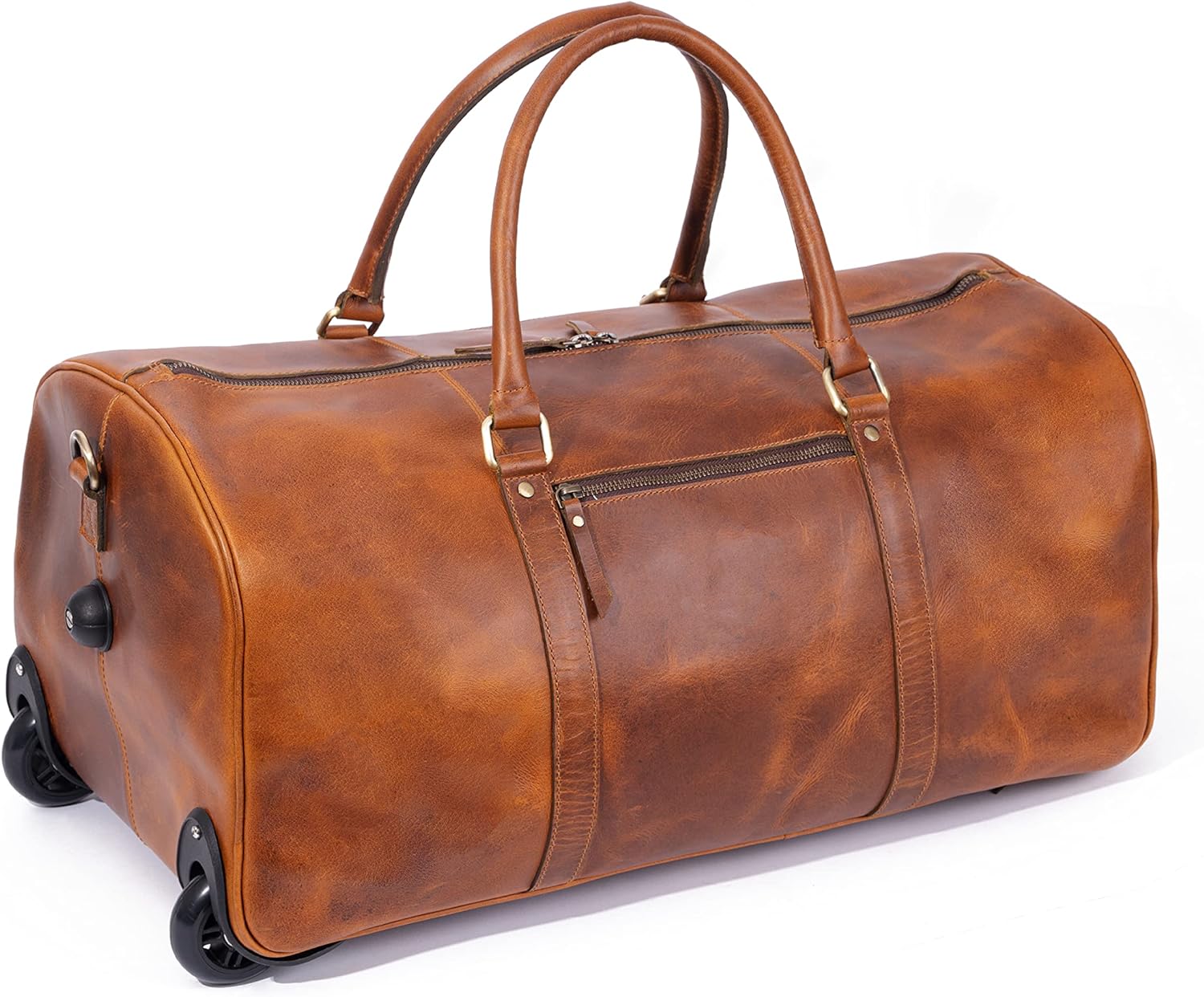 Buffalo Leather Wheeled Trolley Duffel