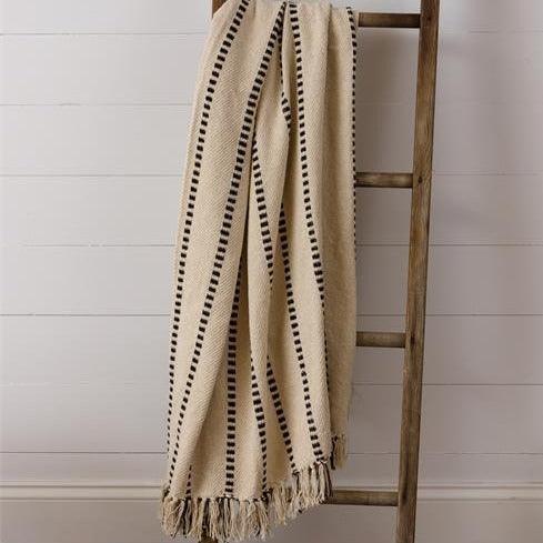 Walk The Line Cotton Throw Blanket