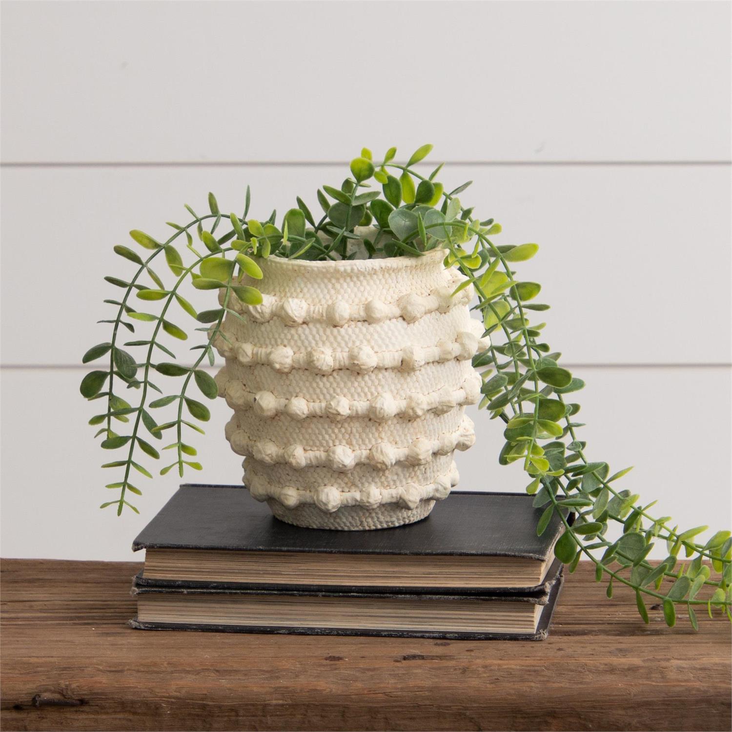 Ivory knot cement vase