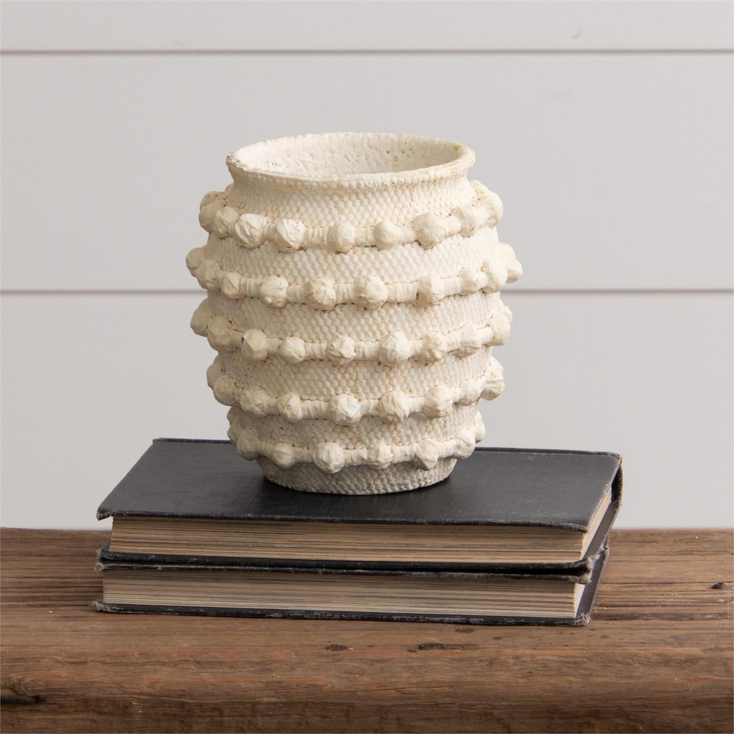 Ivory knot cement vase