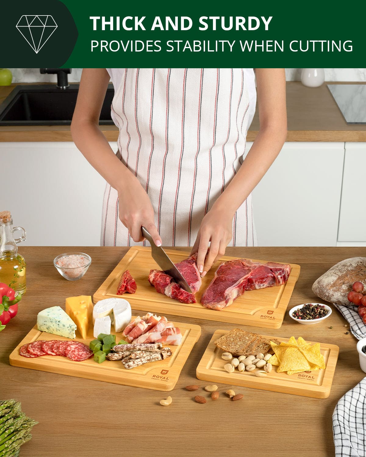 Bamboo Cutting Boards — Set of 3 – alternate product view