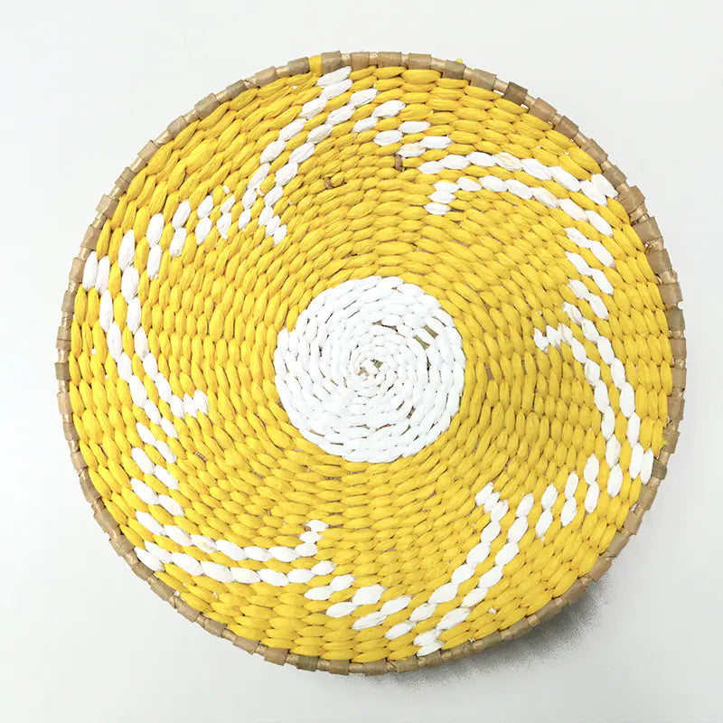 Woven grass wall decor