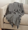 Houndstooth Fringe Throw Blanket — 50" × 60"