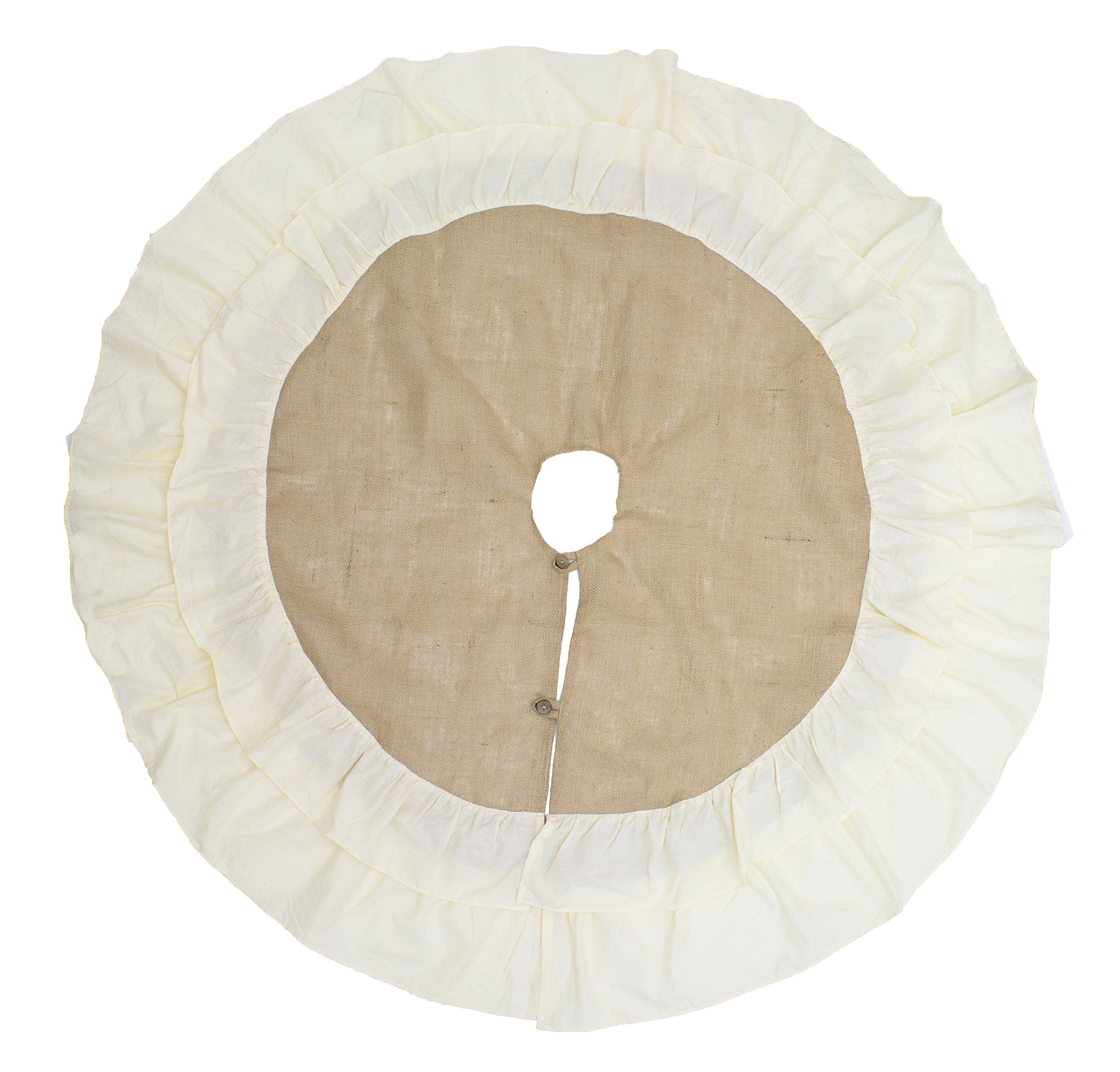 Sidonia Cotton & Jute Ruffled Christmas Tree Skirt