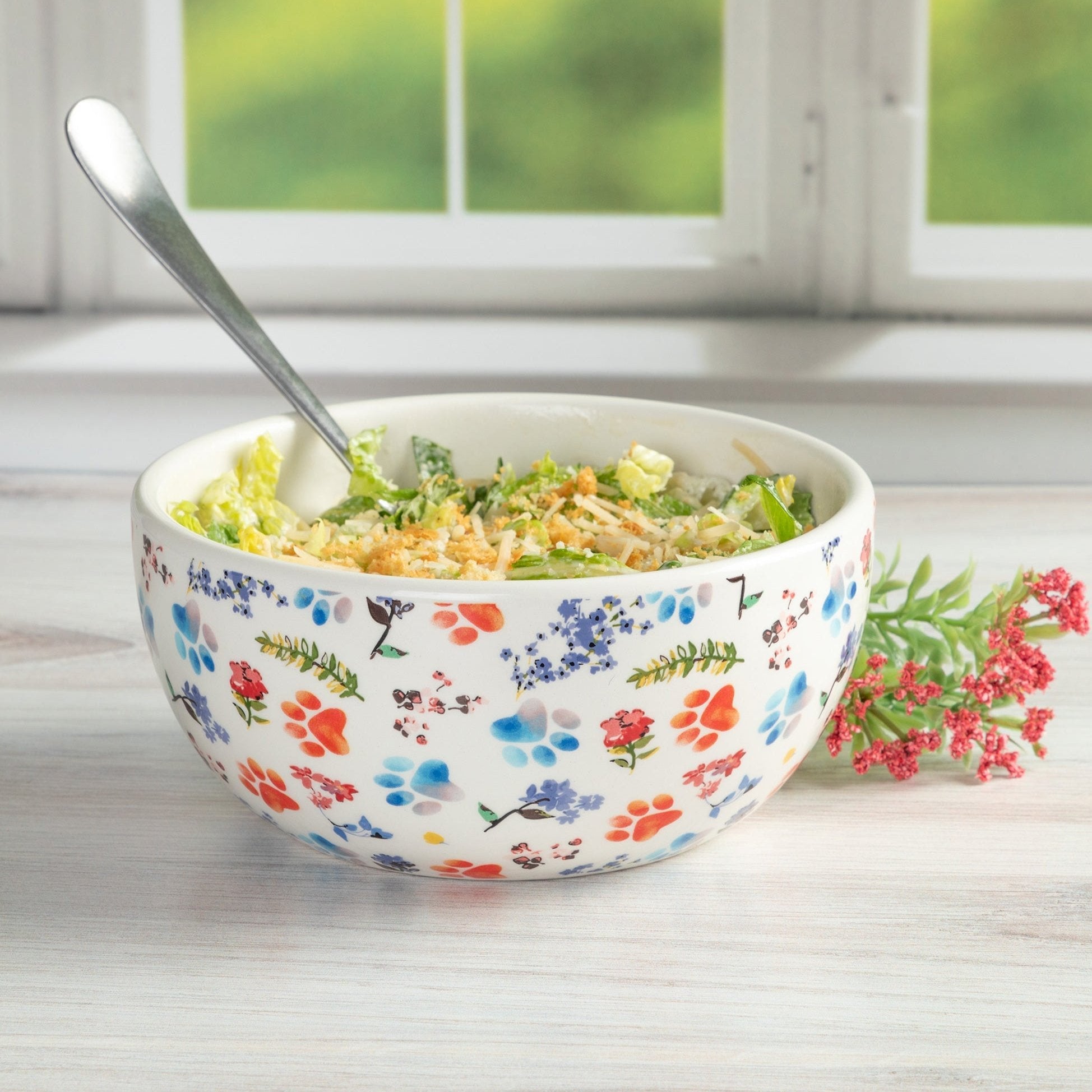 Ceramic Paw Lover soup or salad bowls