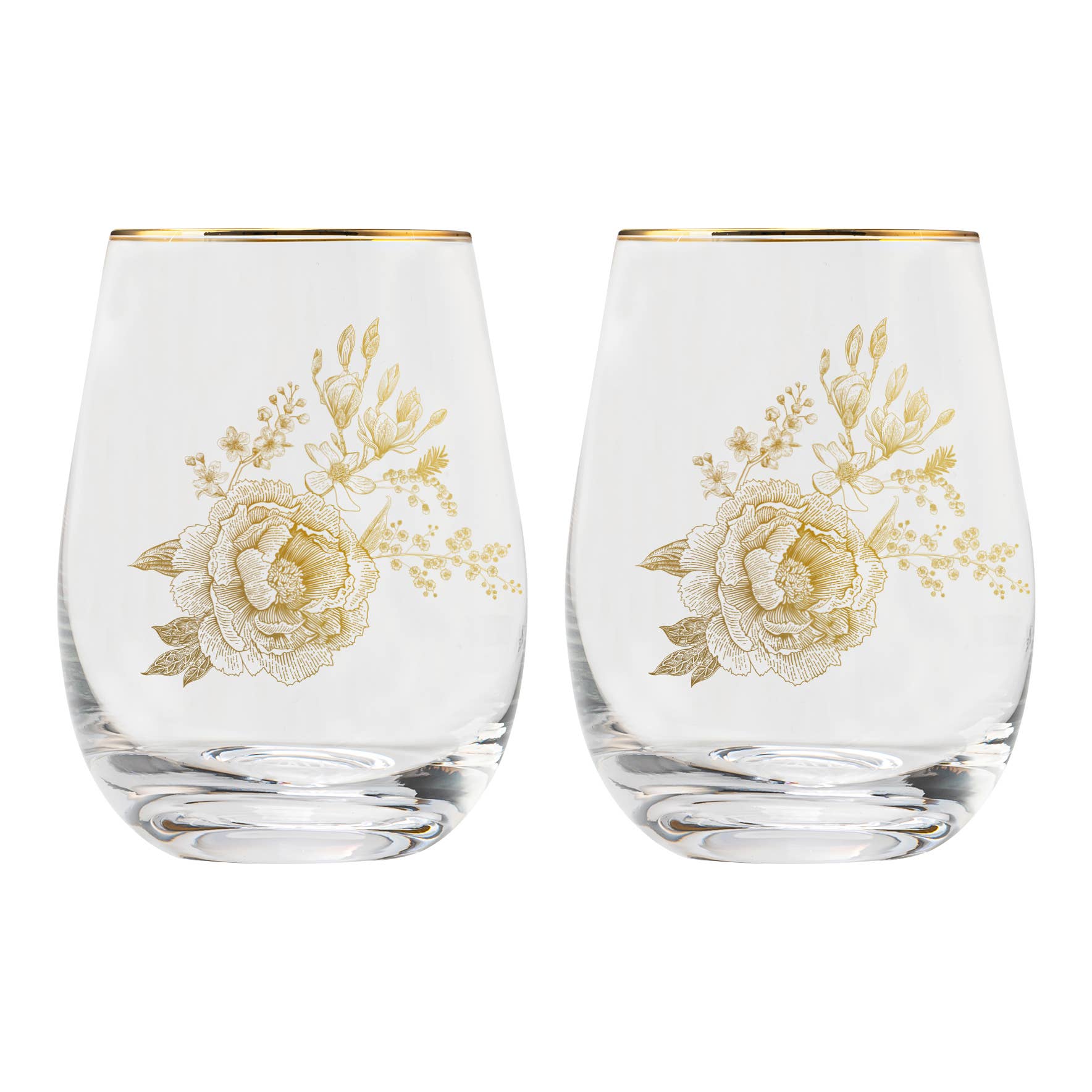 Delft stemless wine glass set