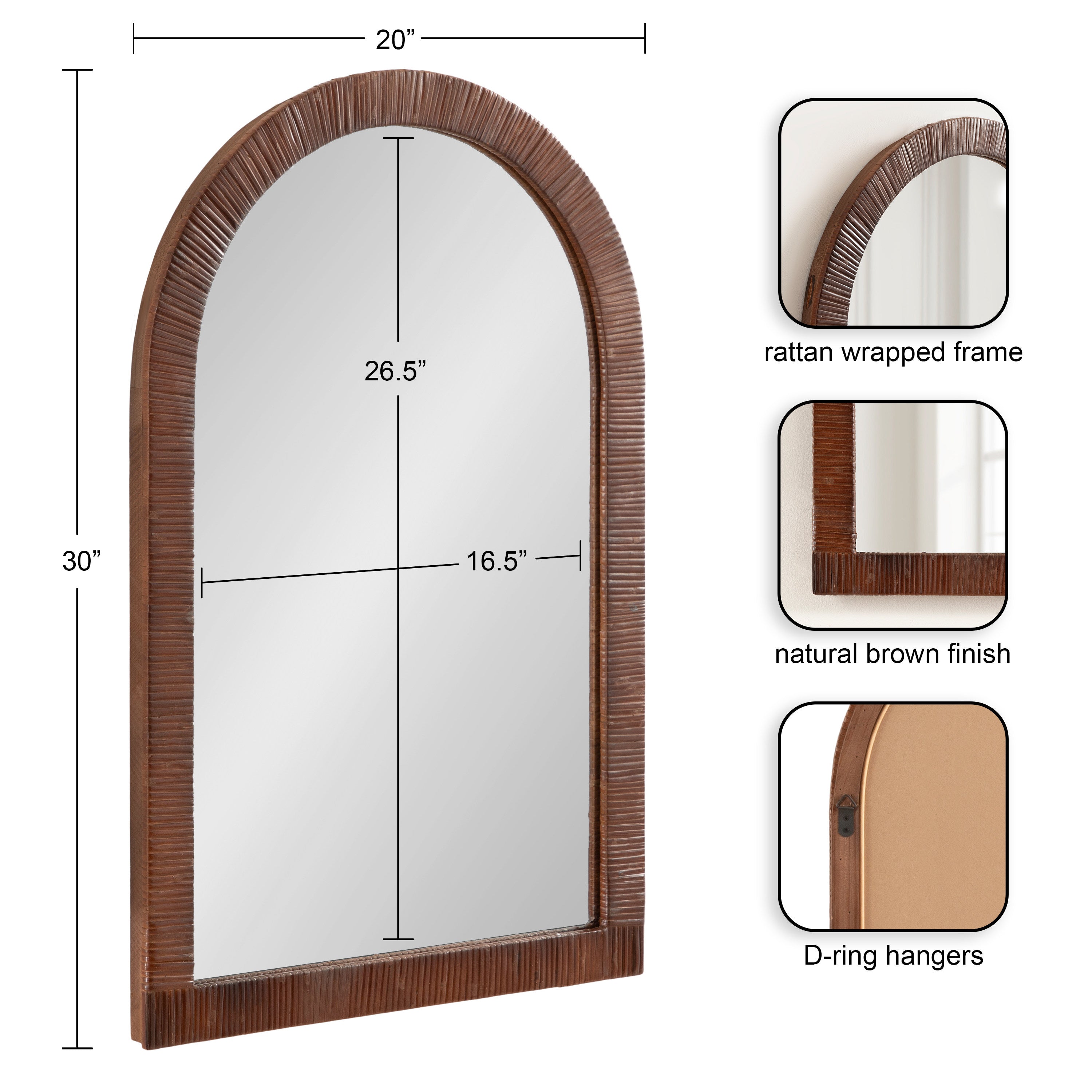 Rahfy Arch Framed Wall Mirror – alternate product view