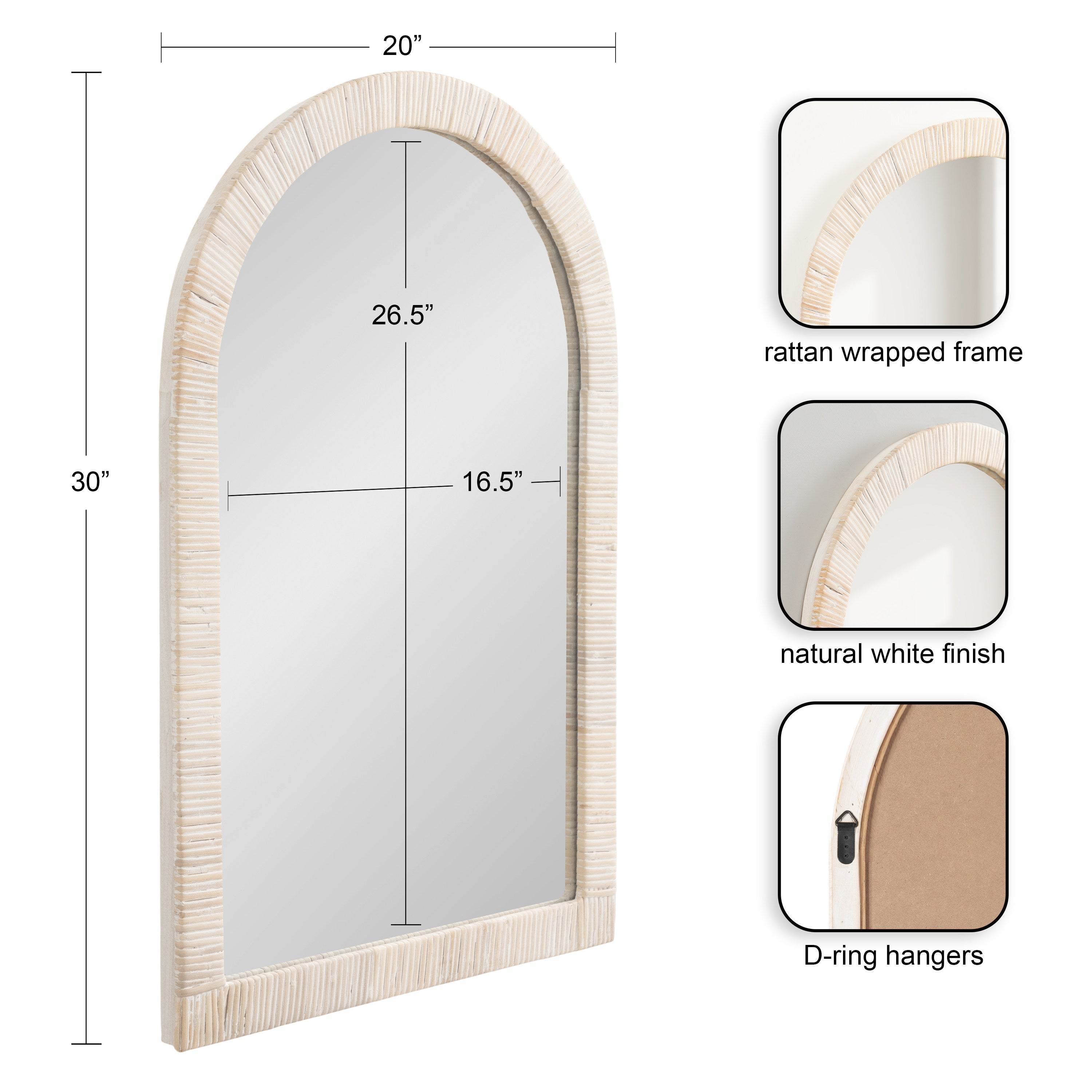 Rahfy Arch Framed Wall Mirror – alternate product view