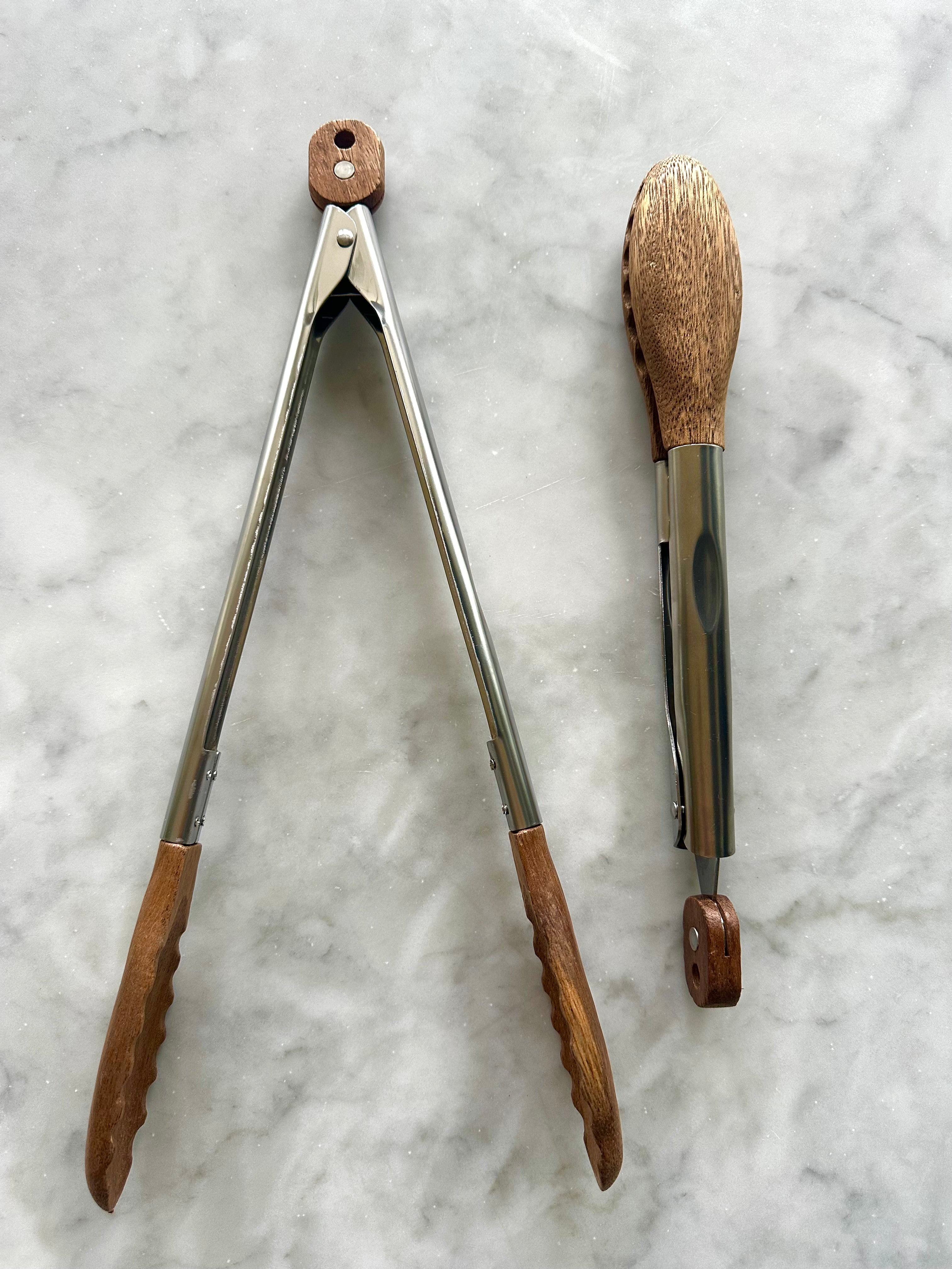 Carmel Acacia Wood Kitchen Tongs — 12" & 15" Set – alternate product view