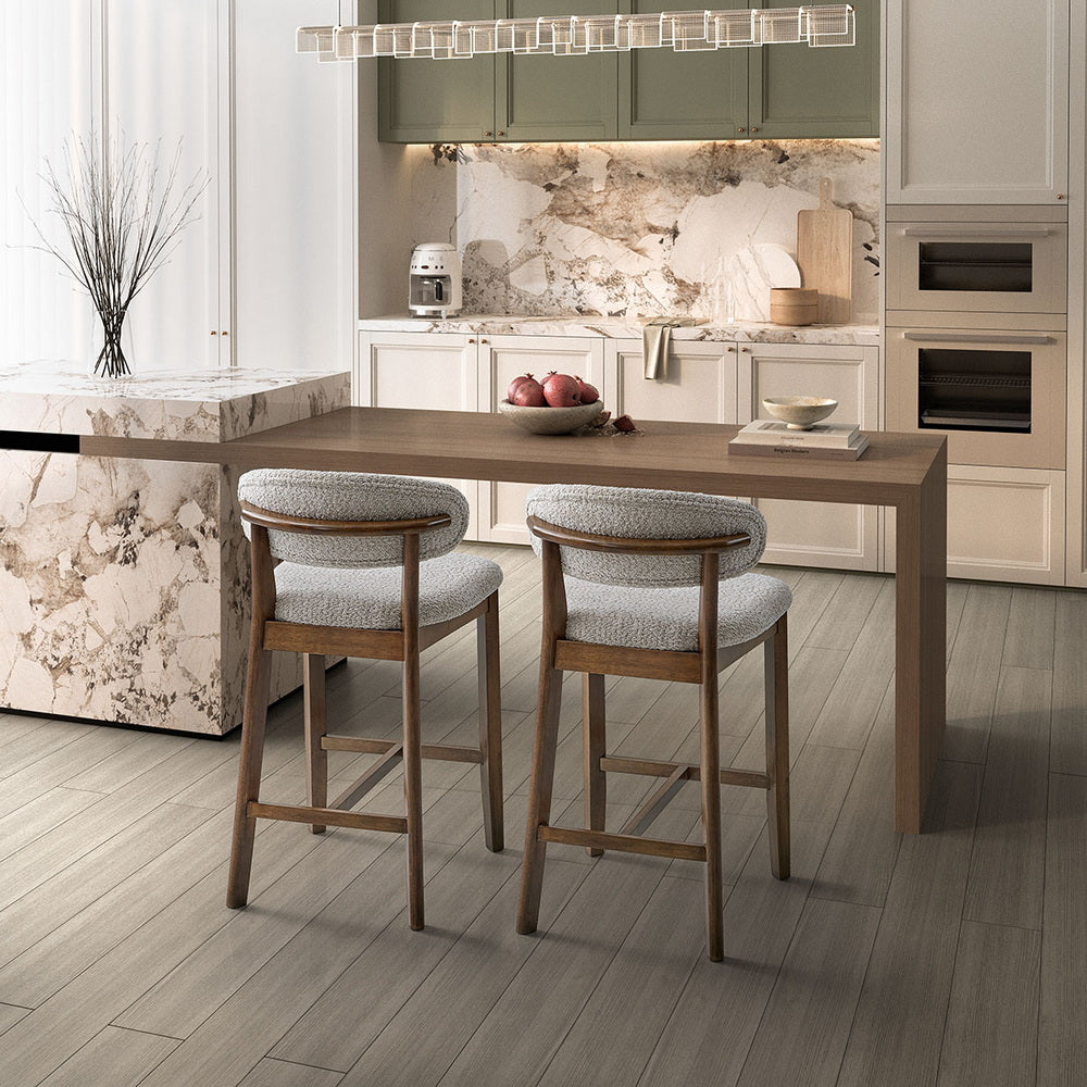 ACTU 26-inch upholstered counter stools with solid-wood frames