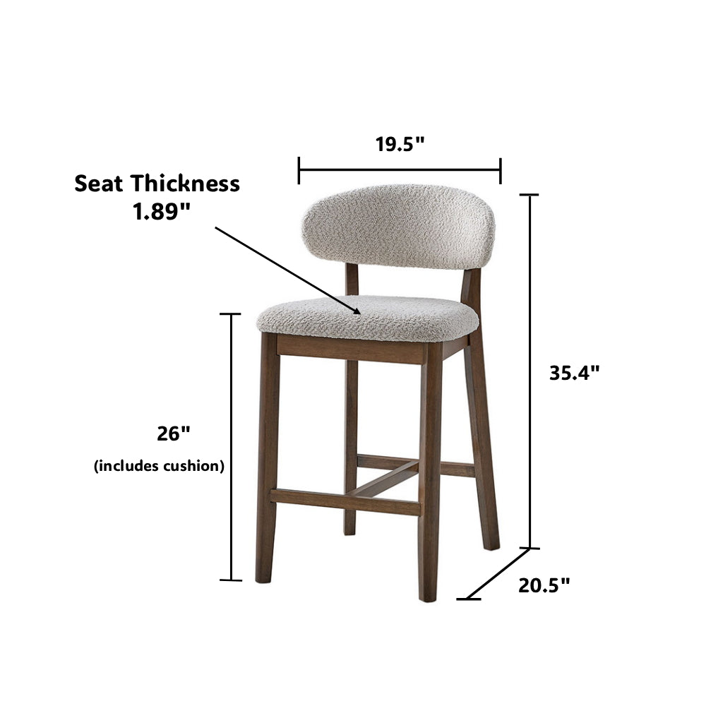 ACTU 26 in Upholstered Counter Stools — Set of 2