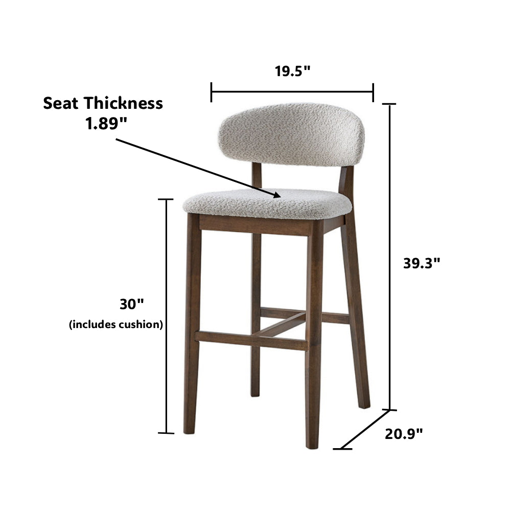ACTU 30 in Upholstered Bar Stools — Set of 2