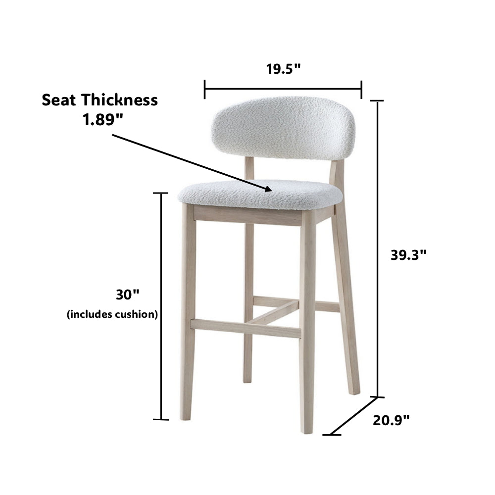 ACTU 30 in Upholstered Bar Stools — Set of 2