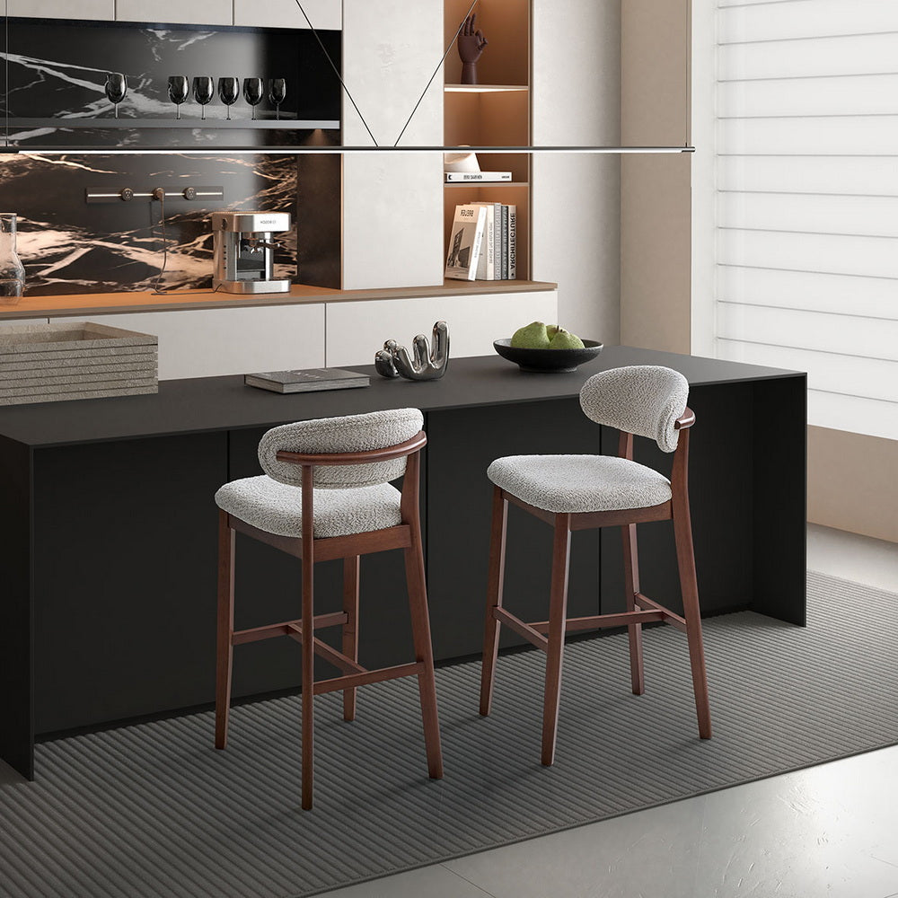 ACTU 30-inch upholstered bar stools with solid-wood frames