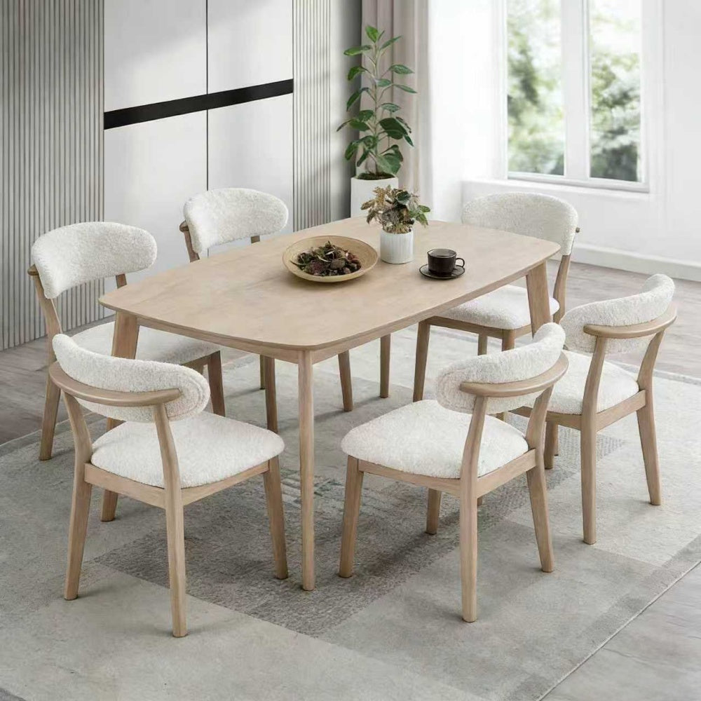 ACTU Scandinavian dining table with upholstered chairs