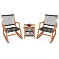 3-Piece Acacia Wood Rocking Bistro Set