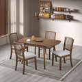 ACTU extendable dining table with upholstered chairs