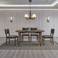 ACTU 58-inch mid-century dining table with upholstered chairs