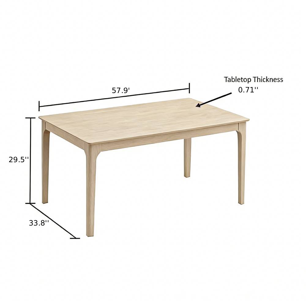 ACTU Farmhouse Dining Table Set with Upholstered Chairs for 4–6