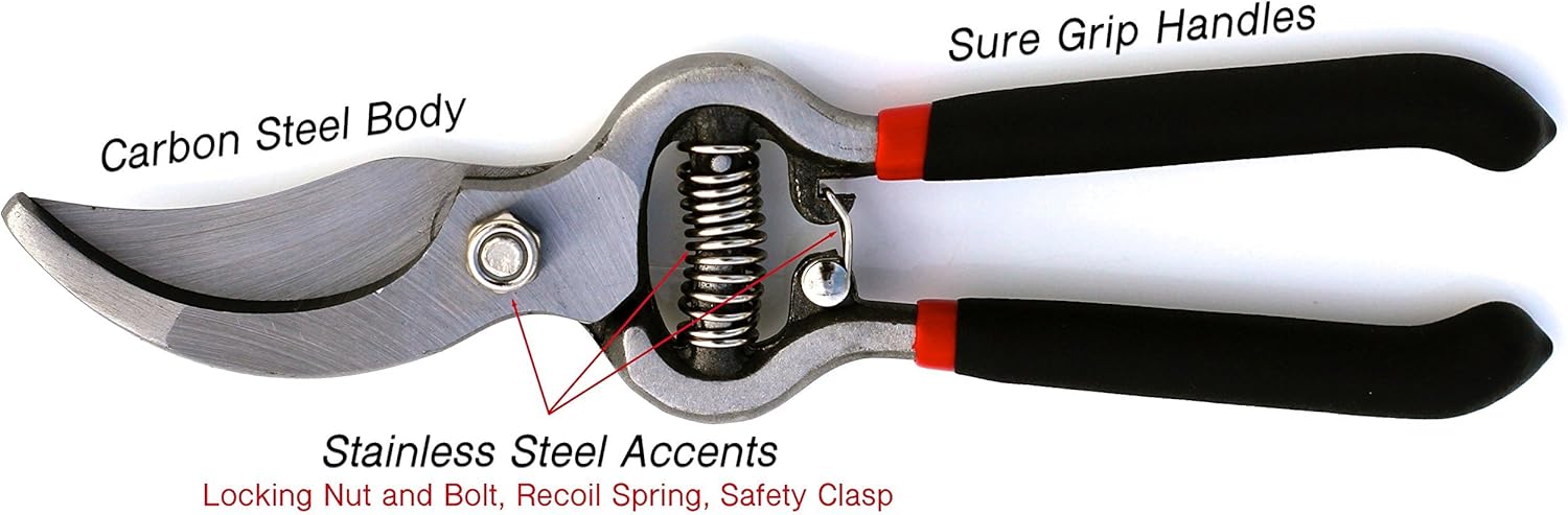 Classic Bypass Pruning Shears Clippers (Black)